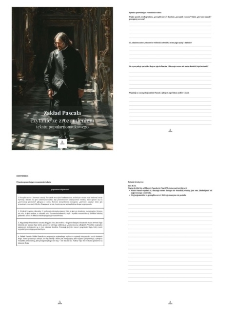 Czytanie ze zrozumieniem tekstu popularnonaukowego - Zakład Pascala [ebook]