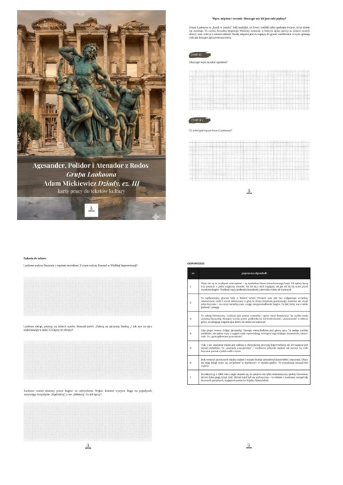 Karty pracy do tekstów kultury - "Grupa Laokoona", A. Mickiewicz "Dziady, cz. III" [ebook]
