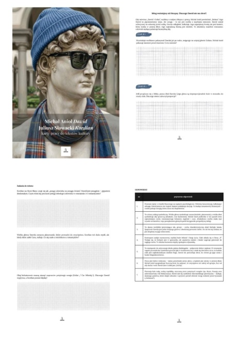 Karty pracy do tekstów kultury - Michał Anioł "Dawid", J. Słowacki "Kordian" [ebook]