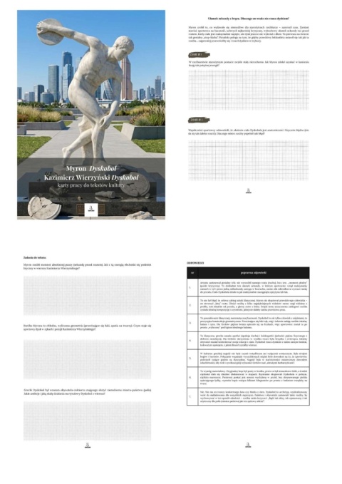 Karty pracy do tekstów kultury - Myron "Dyskobol", K. Wierzyński "Dyskobol" [ebook]