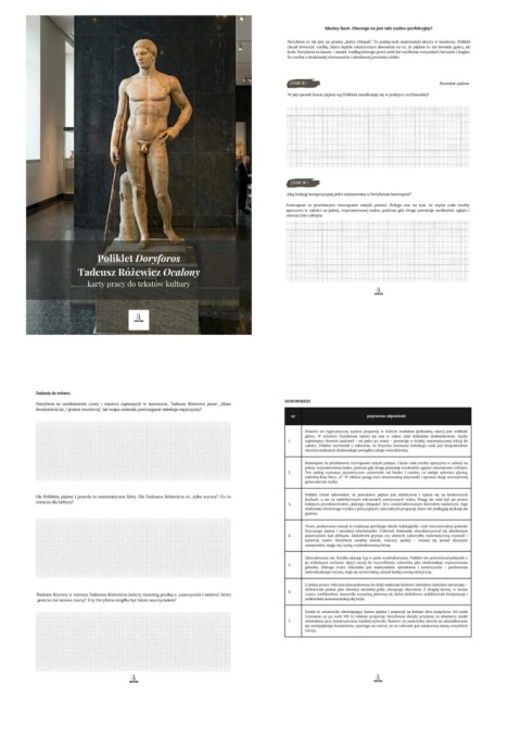Karty pracy do tekstów kultury - Poliklet "Doryforos", T. Różewicz "Ocalony" [ebook]