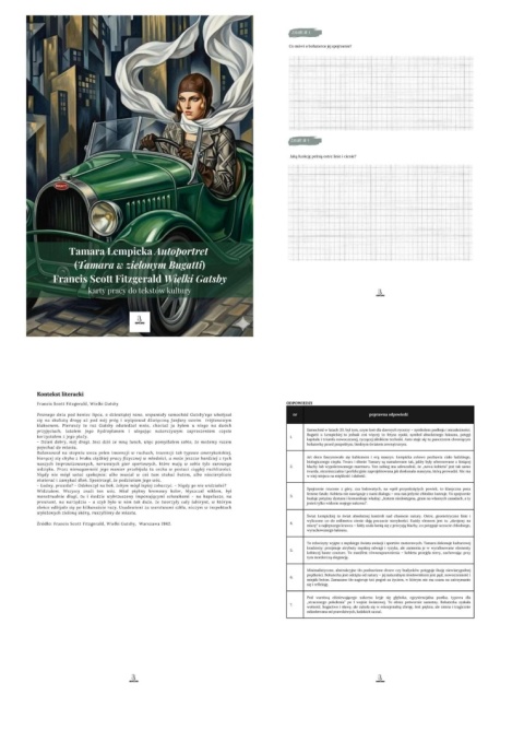 Karty pracy do tekstów kultury - T. Łempicka "Autoportret", F.S. Fitzgerald "Wielki Gatsby" [ebook]