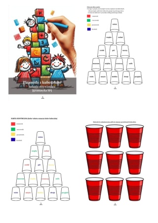 Piramida z kubeczków - zadania aktywizujące - gramatyka SP [ebook]